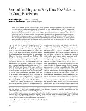 Fear and Loathing Across Party Lines: New Evidence on Group Polarization