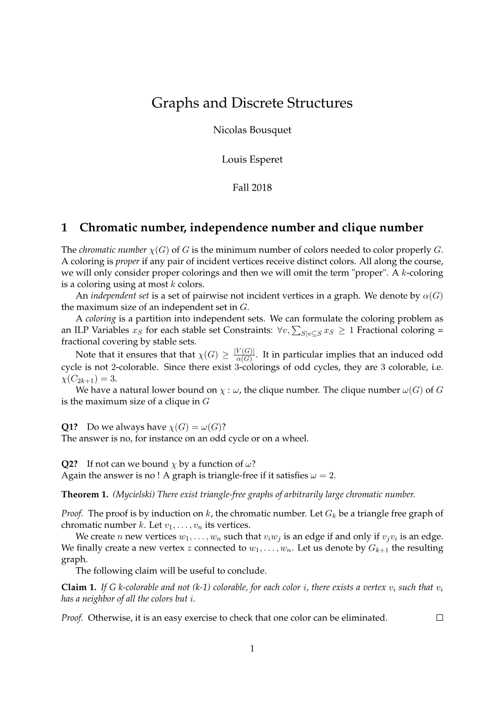 Graphs and Discrete Structures