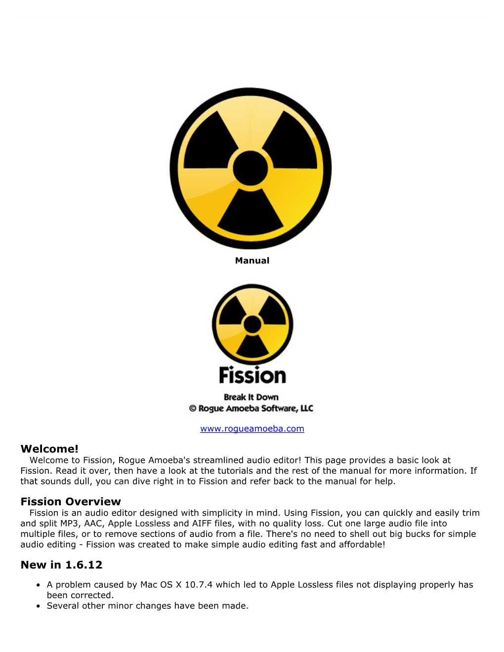 Fission Manual, and Can Be Accessed by Pressing Command-? Or Choosing 'Fission Help' from the Help Menu