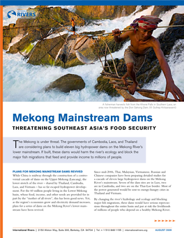 Mekong Mainstream Dams: Threatening