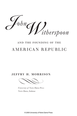 John Witherspoon      AMERICAN REPUBLIC