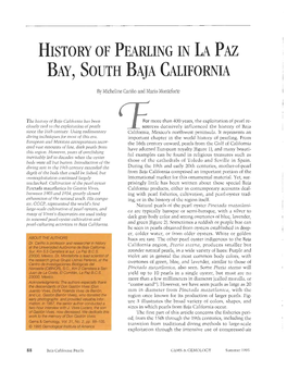 History of Pearling in La Paz Bay, South Baja California