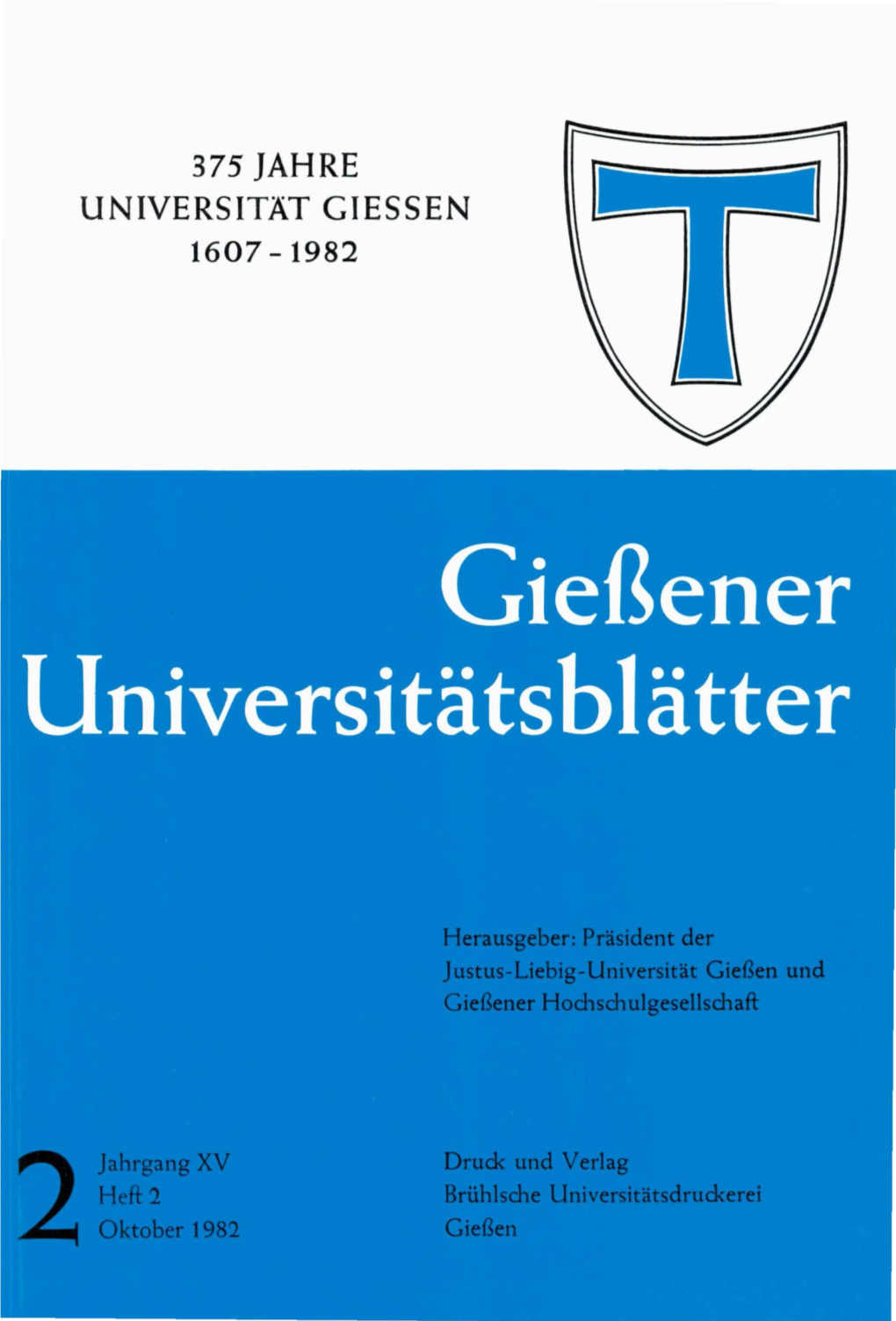 Giessener Universitätsblätter 15 (1982) Heft 2