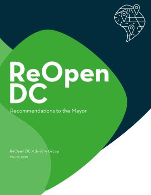 Reopen DC Advisory Group Recommendations to Mayor
