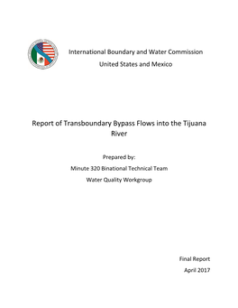 Report of Transboundary Bypass Flows Into the Tijuana River