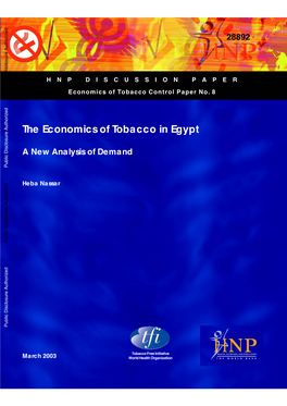 The Economics of Tobacco in Egypt