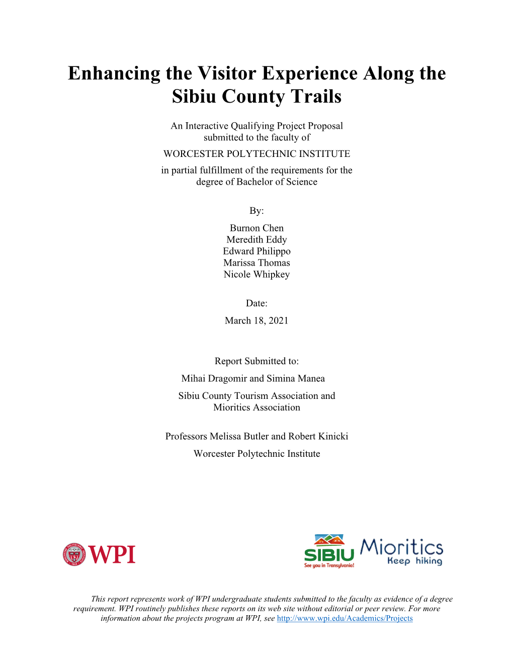 Enhancing the Visitor Experience Along the Sibiu County Trails