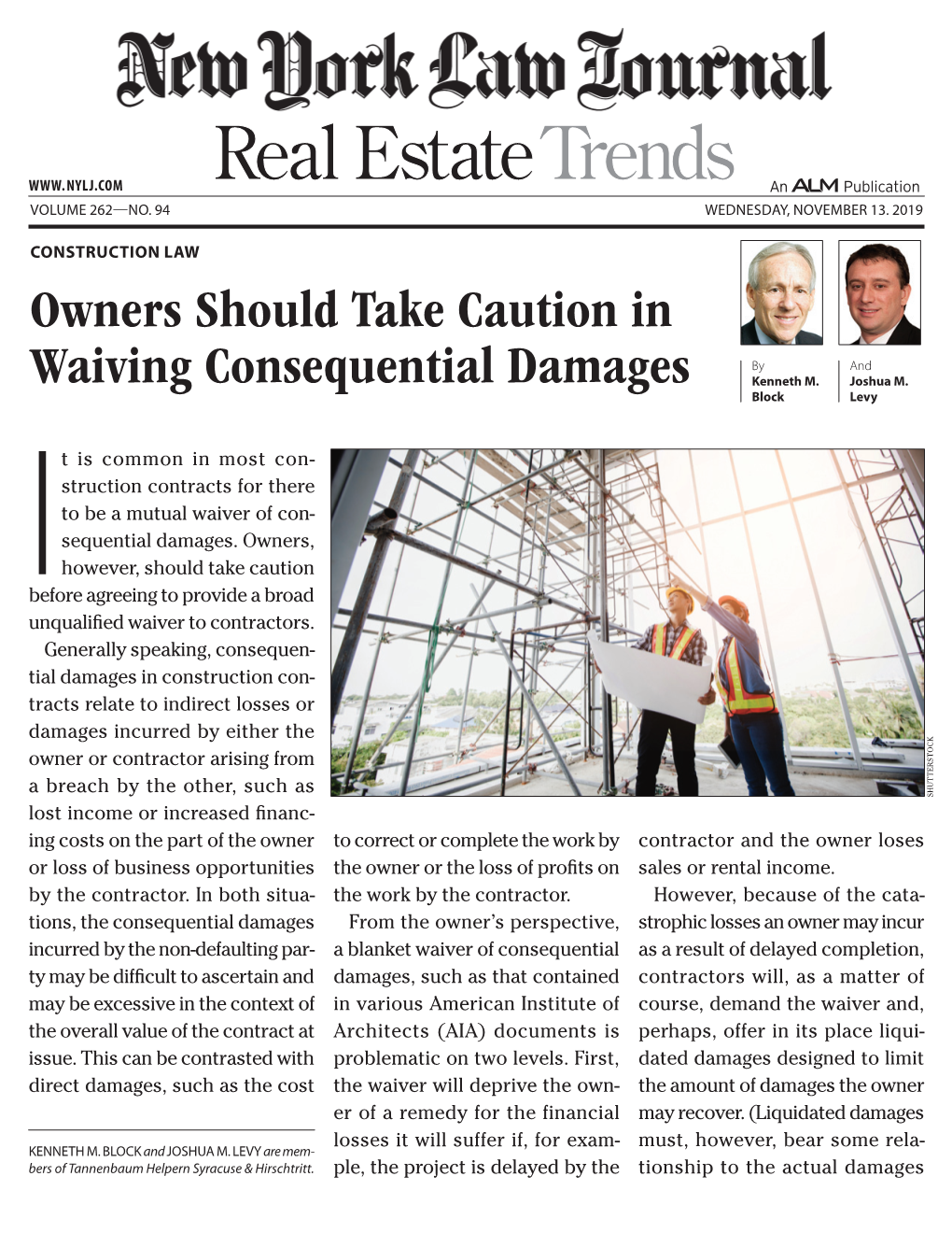 Owners Should Take Caution in Waiving Consequential Damages By
