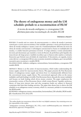 The Theory of Endogenous Money and the LM Schedule