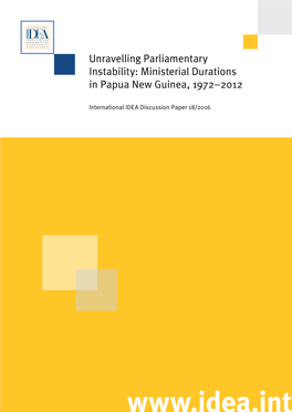 Unravelling Parliamentary Instability: Ministerial Durations in Papua New Guinea, 1972–2012