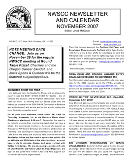 NOVEMBER 2007 Editor: Linda Mcgavin
