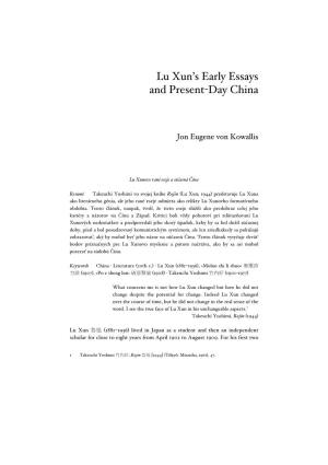 Lu Xun's Early Essays and Present-Day China