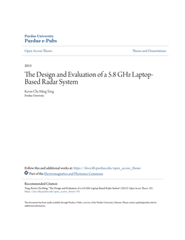 The Design and Evaluation of a 5.8 Ghz Laptop-Based Radar System