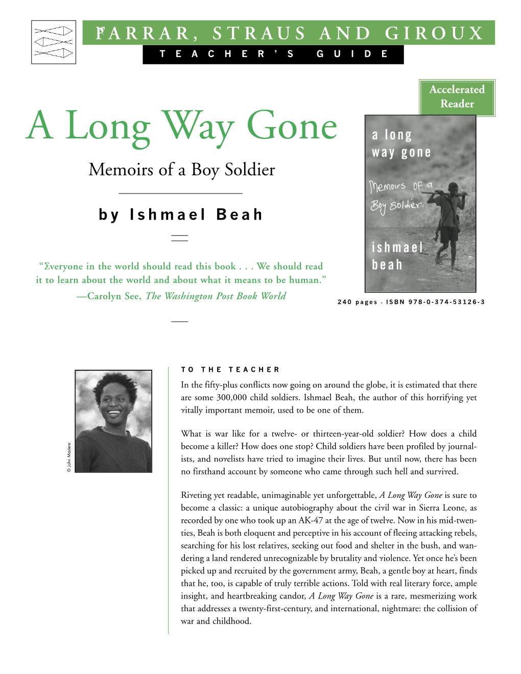 A Long Way Gone Memoirs of a Boy Soldier