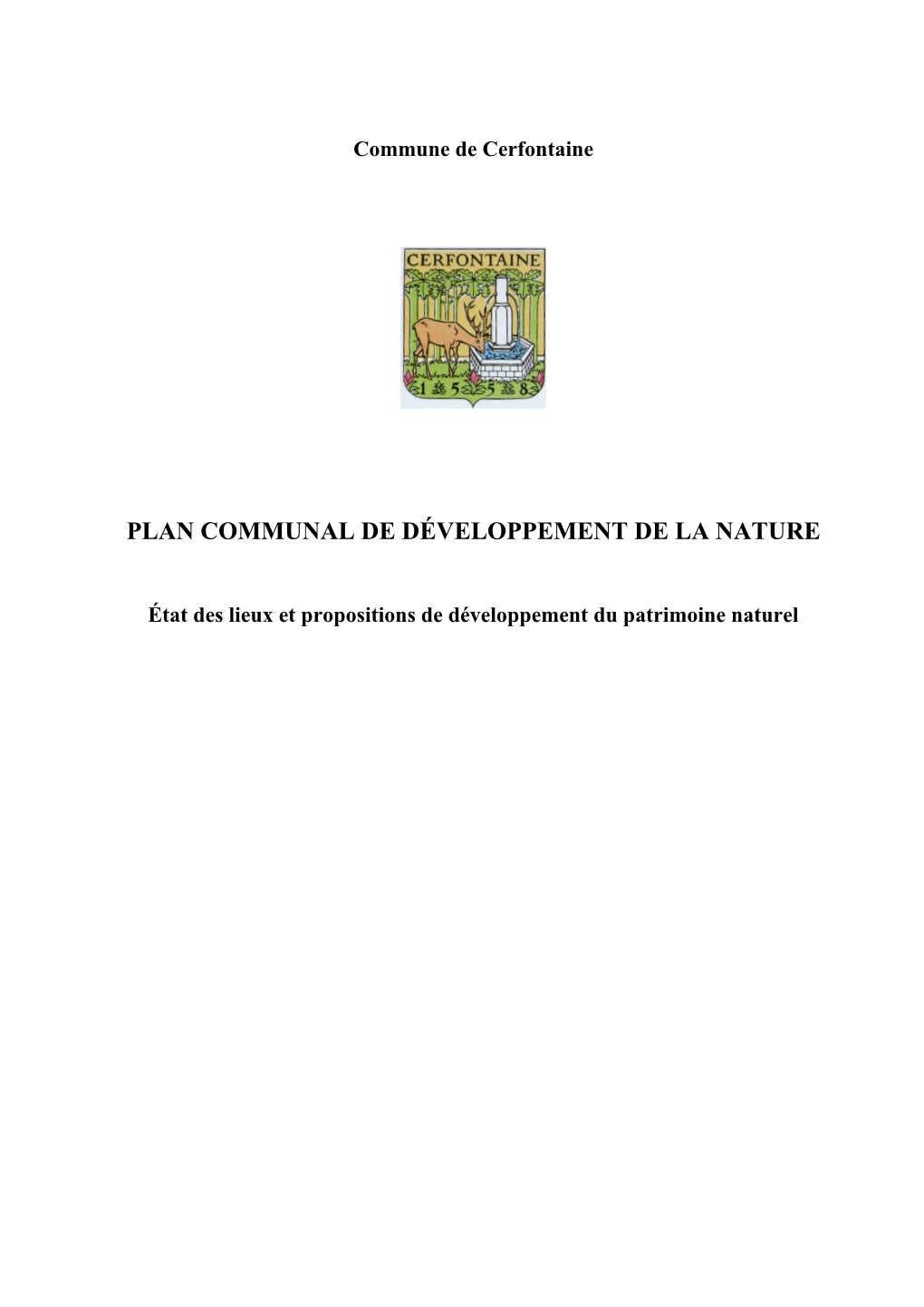 Plan Communal De Développement De La Nature