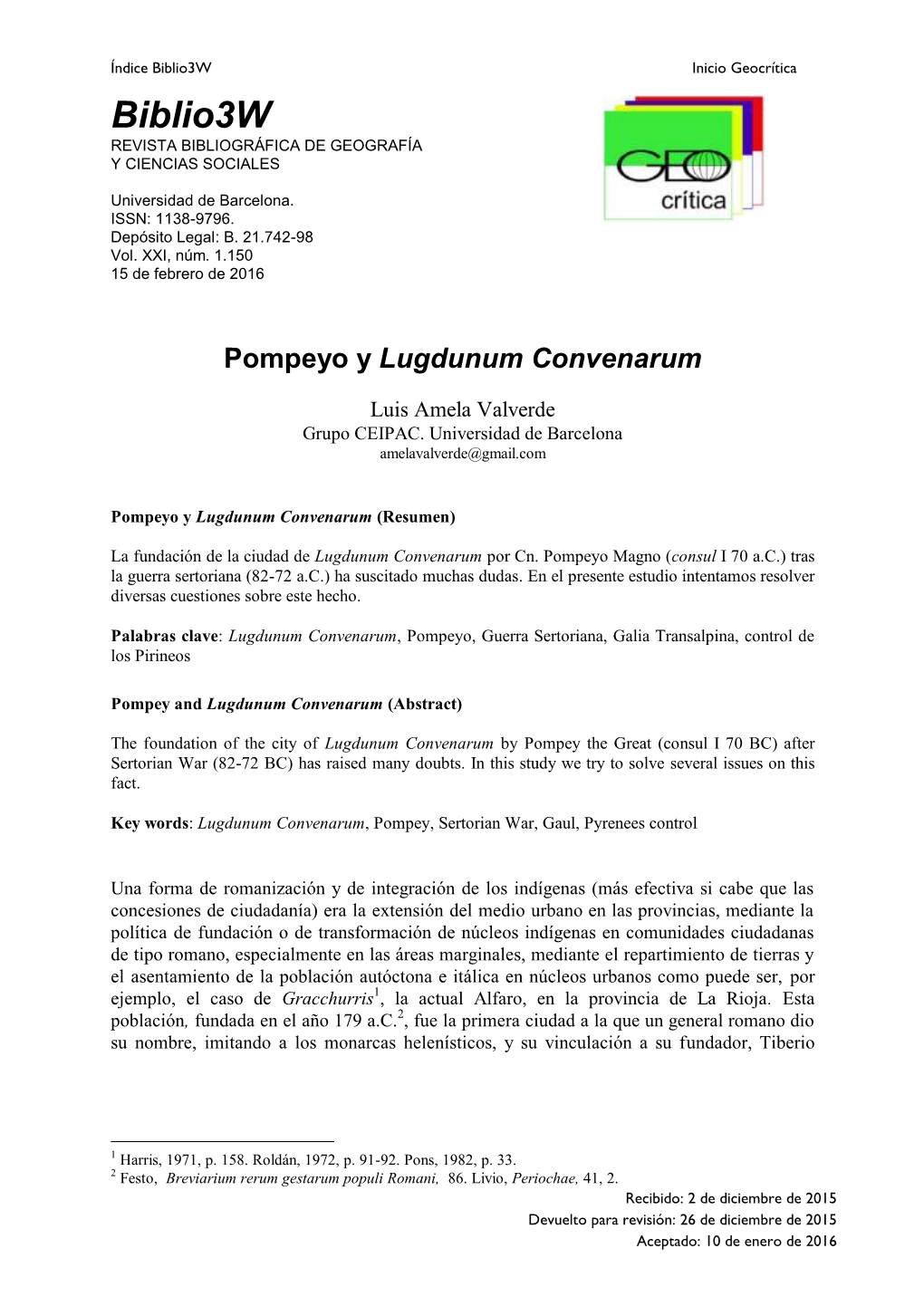 Pompeyo Y Lugdunum Convenarum
