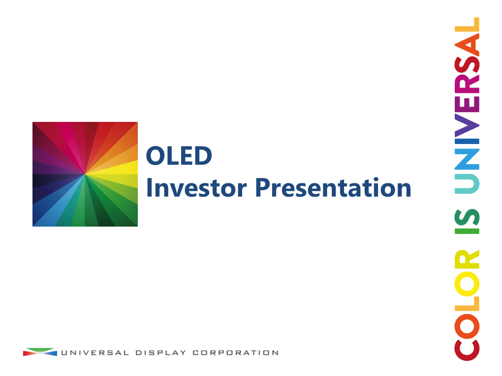 OLED Investor Presentation