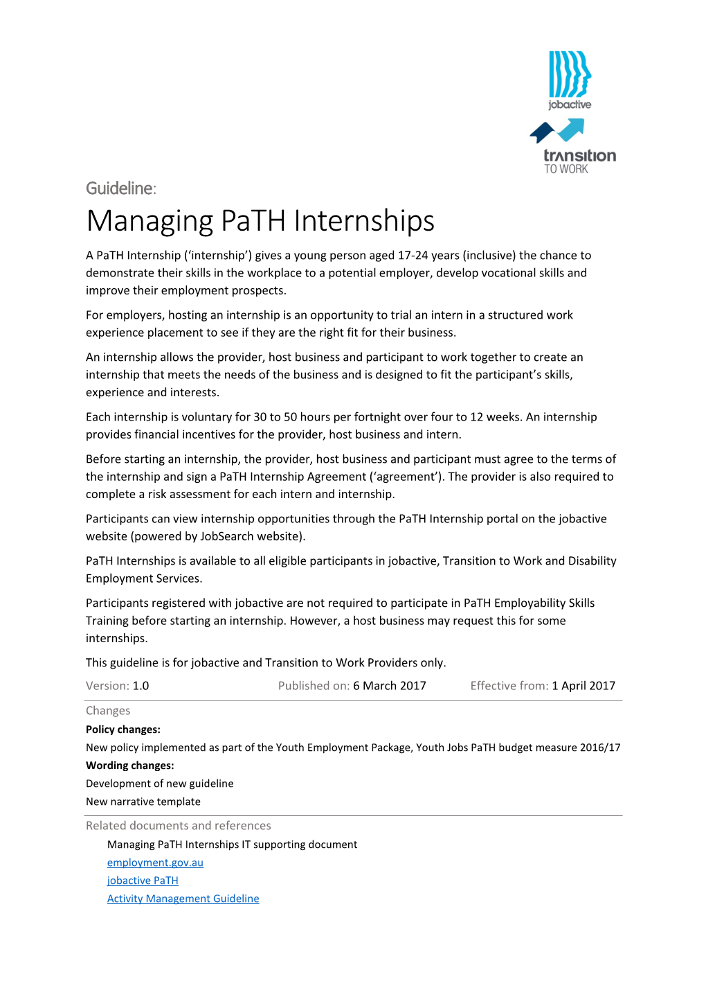 Managing Path Internships