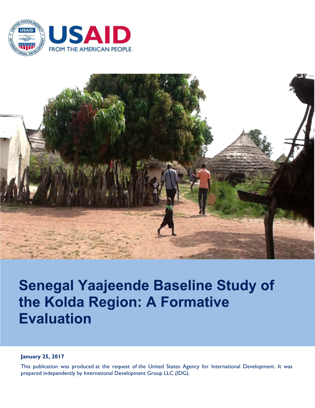 Senegal Yaajeende Baseline Study of the Kolda Region: a Formative Evaluation