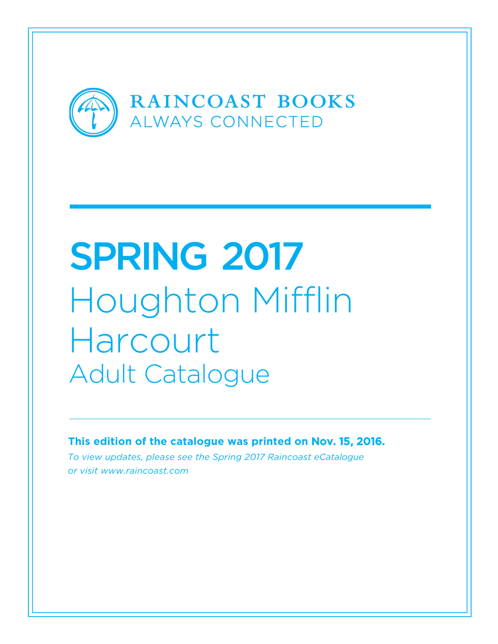 SPRING 2017 Houghton Mifflin Harcourt Adult Catalogue