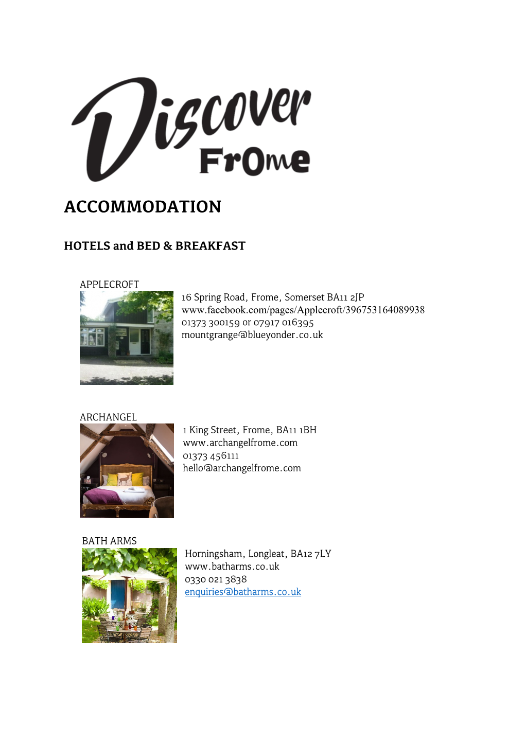 Accommodation-Listin