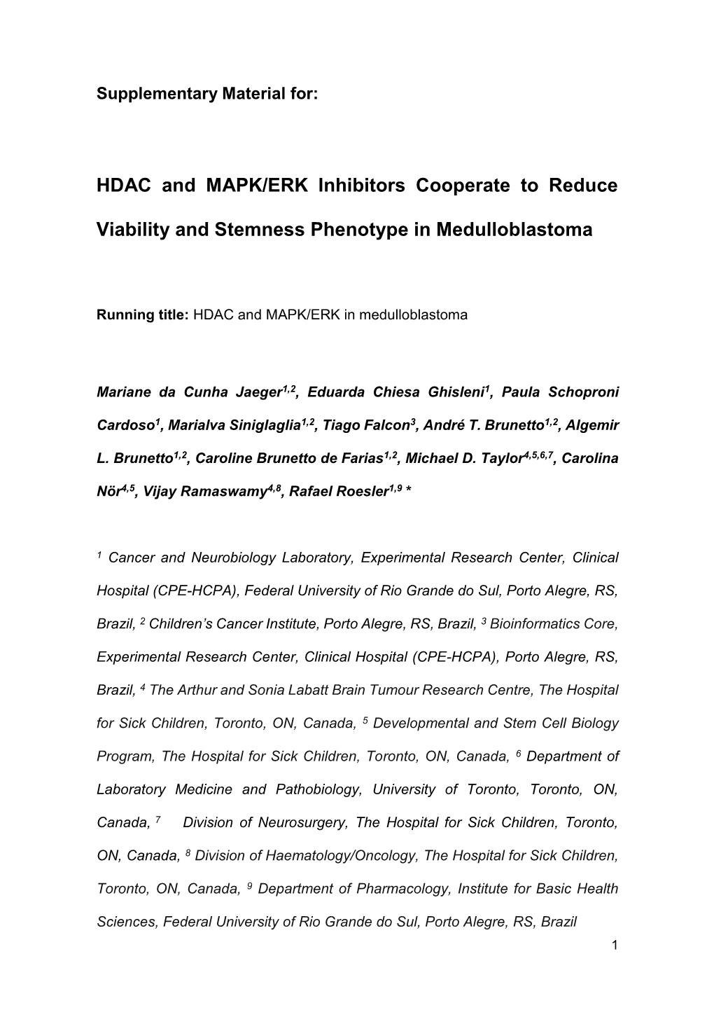 HDAC and MAPK/ERK Inhibitors Cooperate to Reduce Viability And