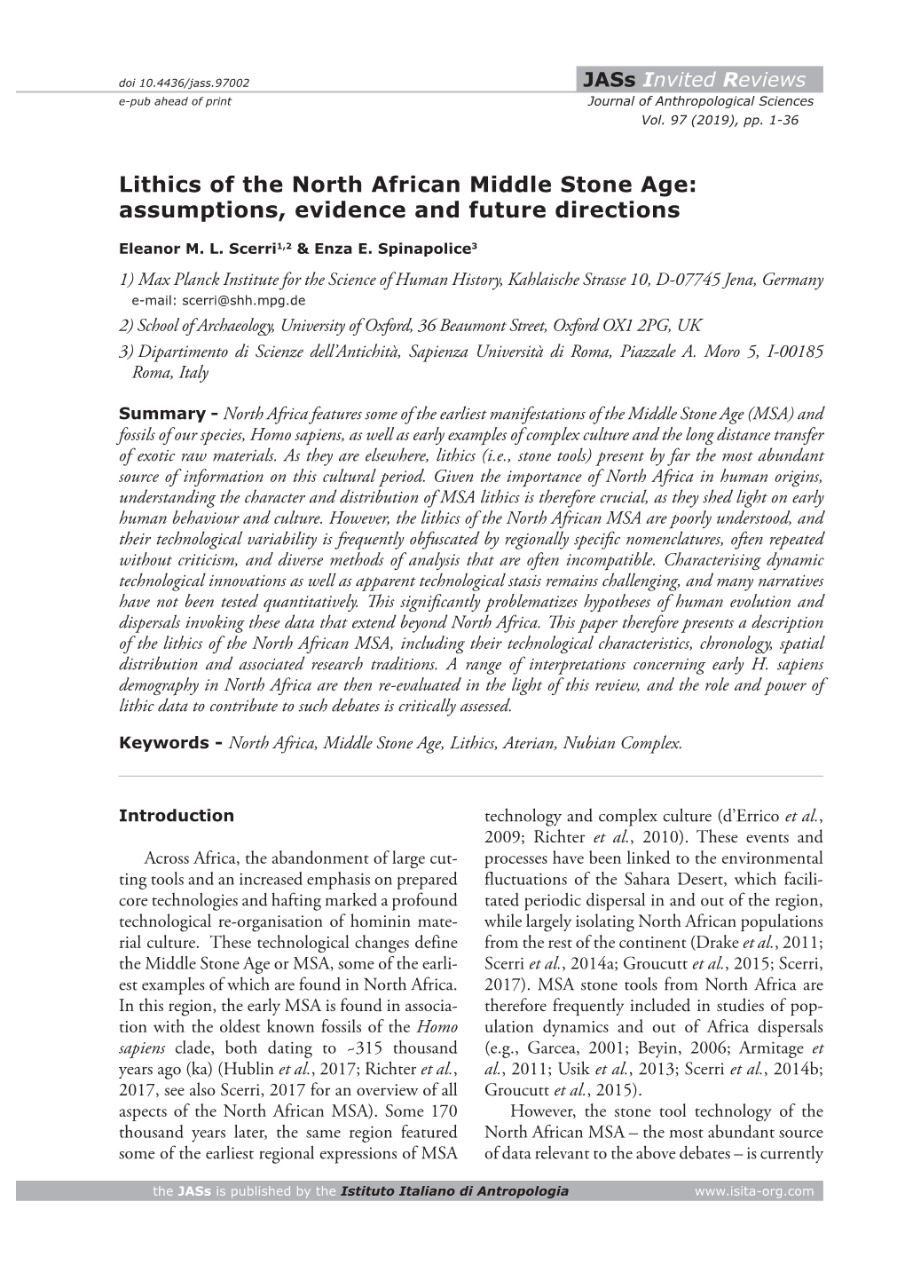 Lithics of the North African Middle Stone Age: Assumptions, Evidence and Future Directions