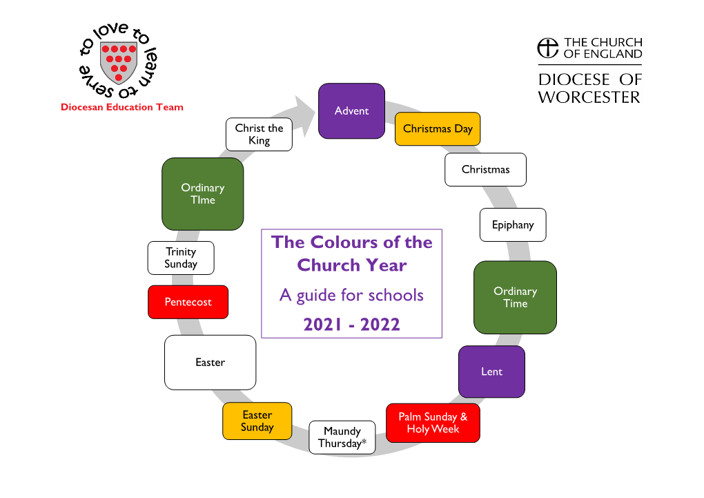 The Colours of the Church Year a Guide for Schools 2021
