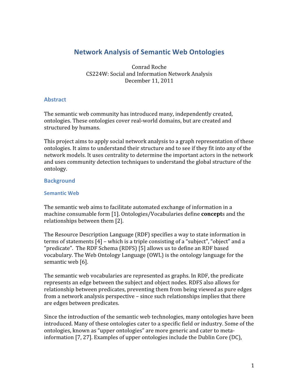 Network Analysis of Semantic Web Ontologies