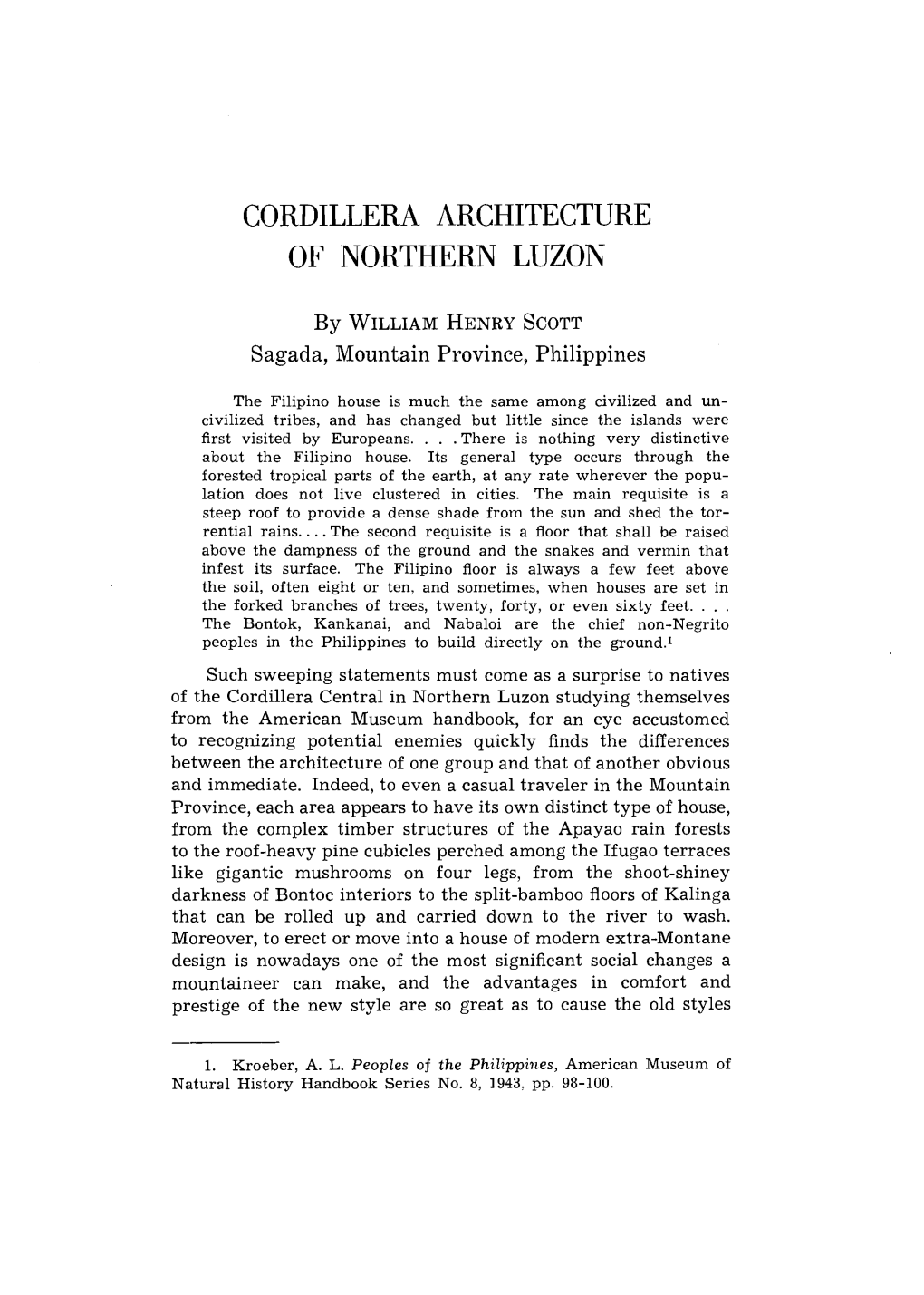 Cordillera Architecture of Northern Luzon