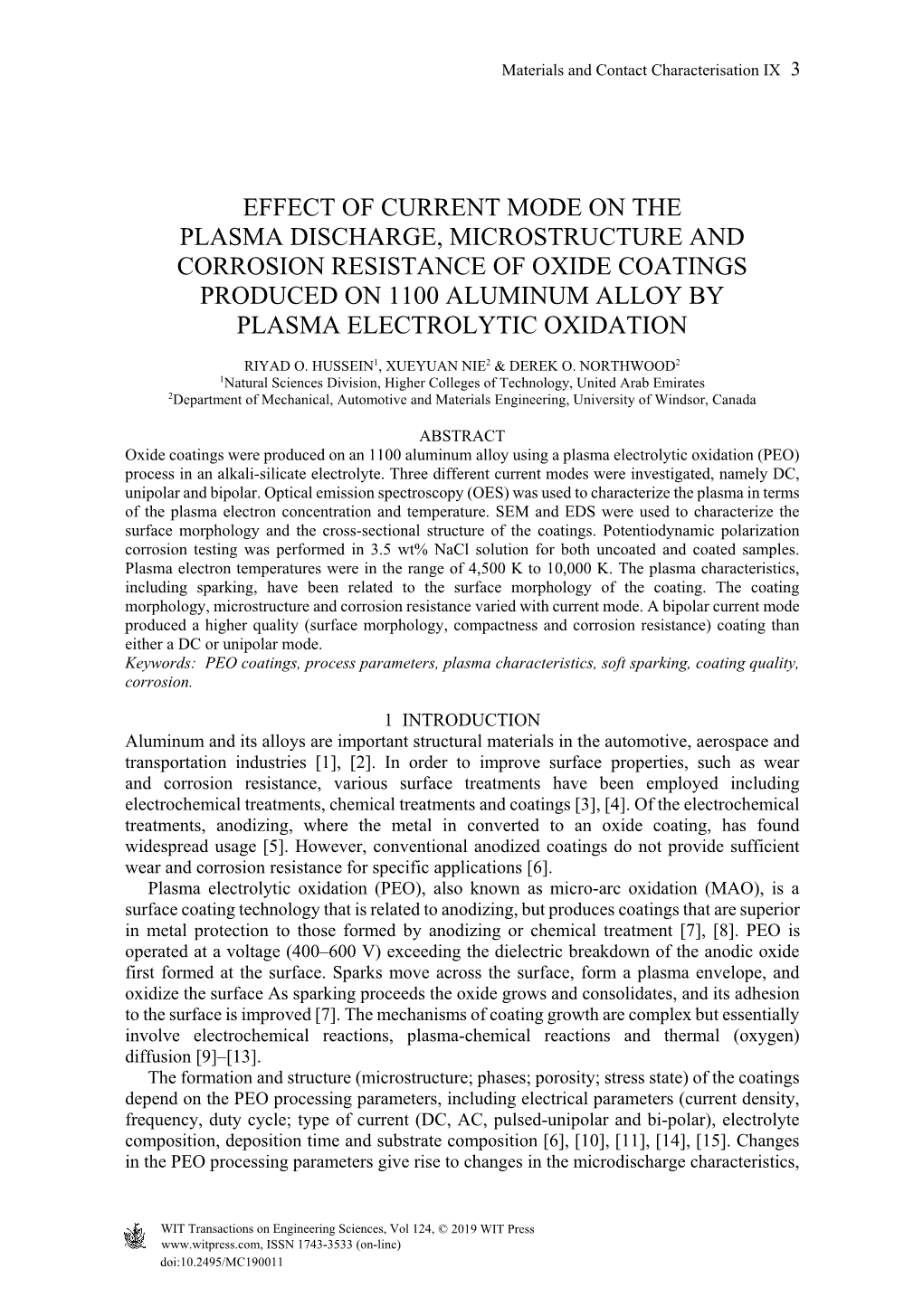 Effect of Current Mode on the Plasma Discharge