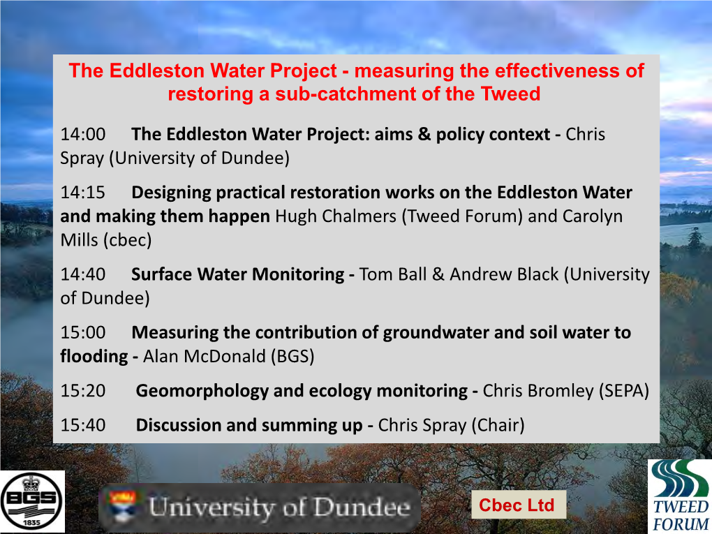 The Eddleston Water Project