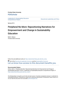 Repositioning Narratives for Empowerment and Change in Sustainability Education