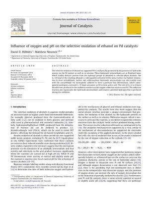 Influence of Oxygen and Ph on the Selective Oxidation of Ethanol on Pd