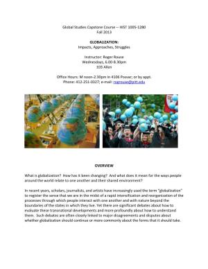 Global Studies Capstone Course -- HIST 1005-1280 Fall 2013