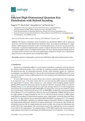Efficient High-Dimensional Quantum Key Distribution with Hybrid Encoding