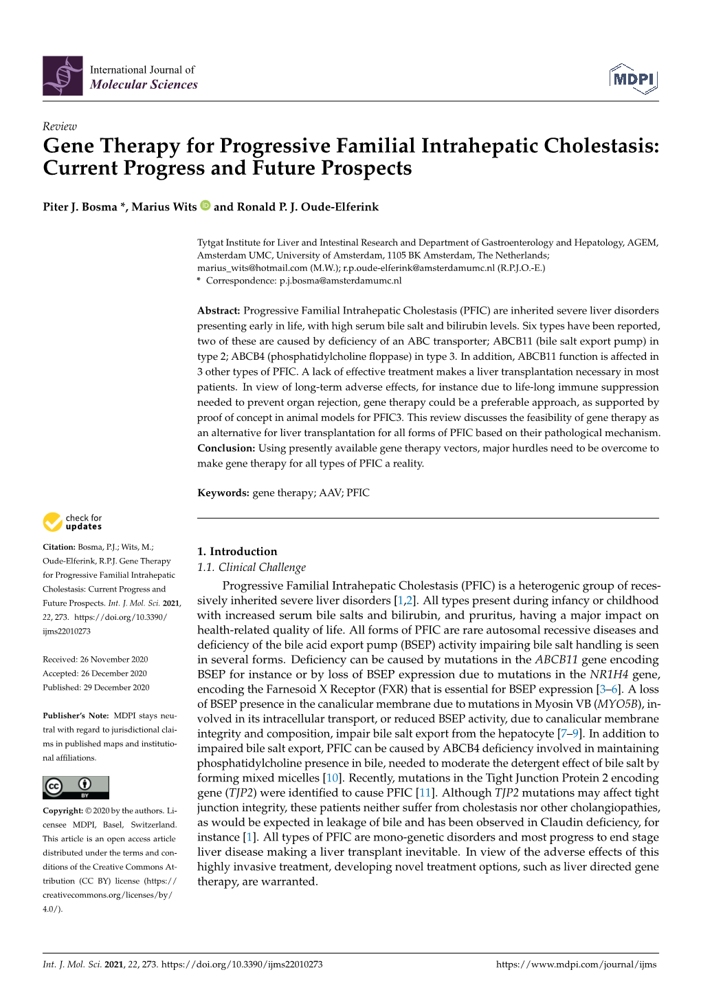 Gene Therapy for Progressive Familial Intrahepatic Cholestasis: Current Progress and Future Prospects