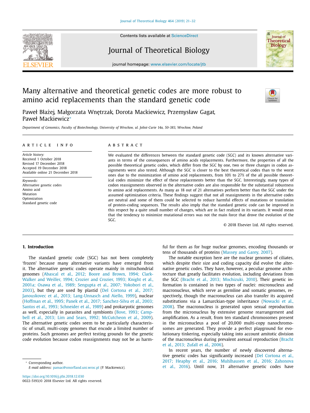 Many Alternative and Theoretical Genetic Codes Are More Robust to Amino Acid Replacements Than the Standard Genetic Code