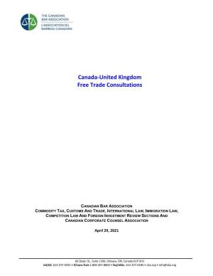 Canada-United Kingdom Free Trade Consultations