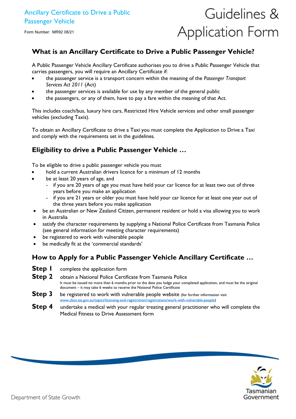 Ancillary Certificate to Drive a Public Passenger Vehicle What Is An