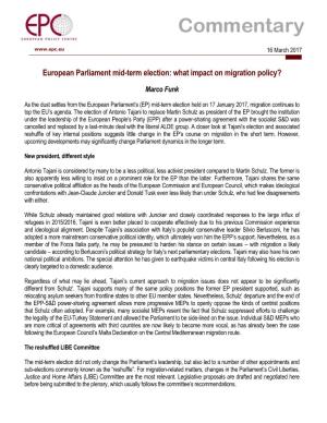 European Parliament Mid-Term Election: What Impact on Migration Policy?