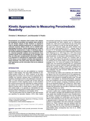Kinetic Approaches to Measuring Peroxiredoxin Reactivity
