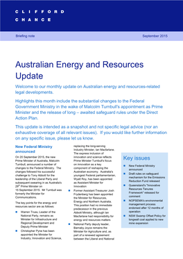 Australian Energy and Resources Update 1