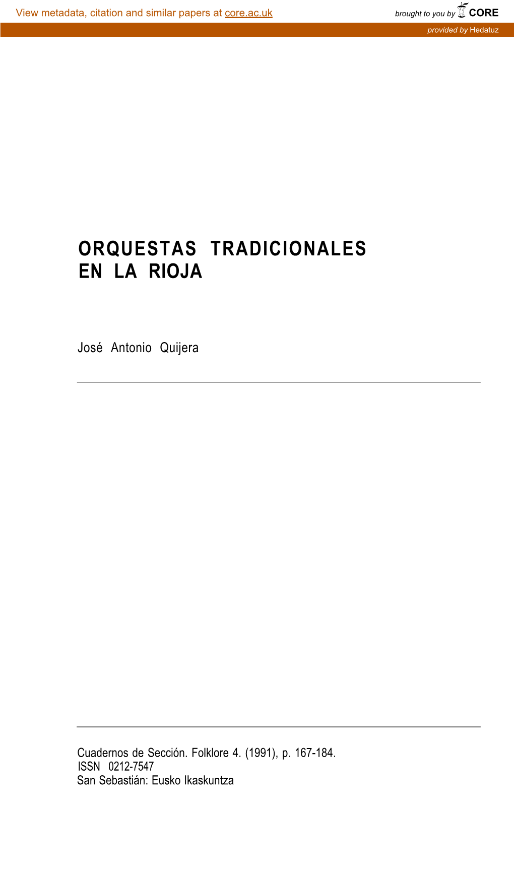 Orquestas Tradicionales En La Rioja
