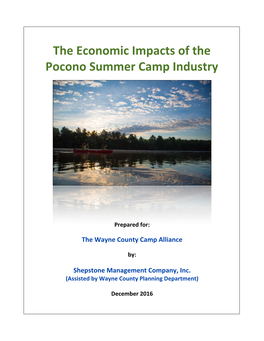 The Economic Impacts of the Pocono Summer Camp Industry