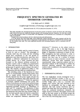 Frequency Spectrum Generated by Thyristor Control J