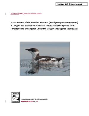Status Review of the Marbled Murrelet (Brachyramphus Marmoratus)