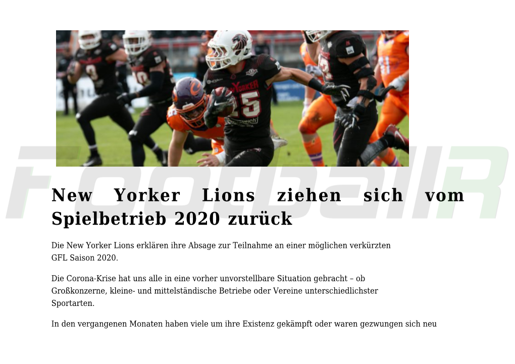 New Yorker Lions Ziehen Sich Vom Spielbetrieb 2020 Zurück,Kentucky