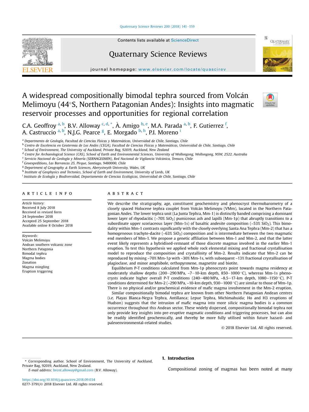 A Widespread Compositionally Bimodal Tephra Sourced From