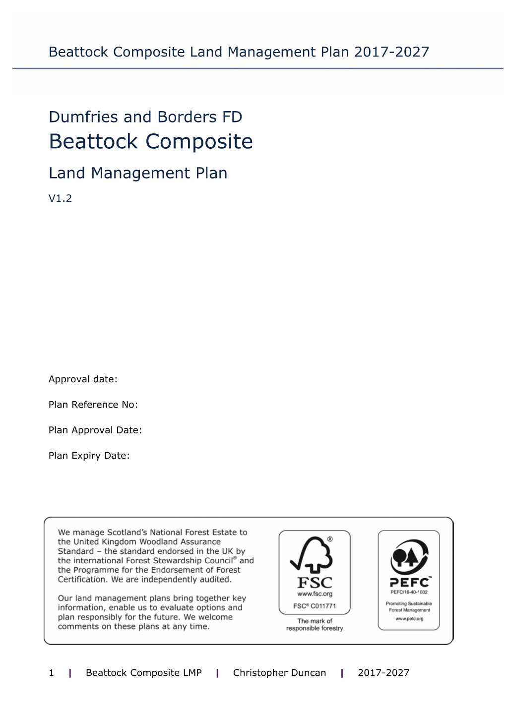 Beattock Composite Land Management Plan 2017-2027